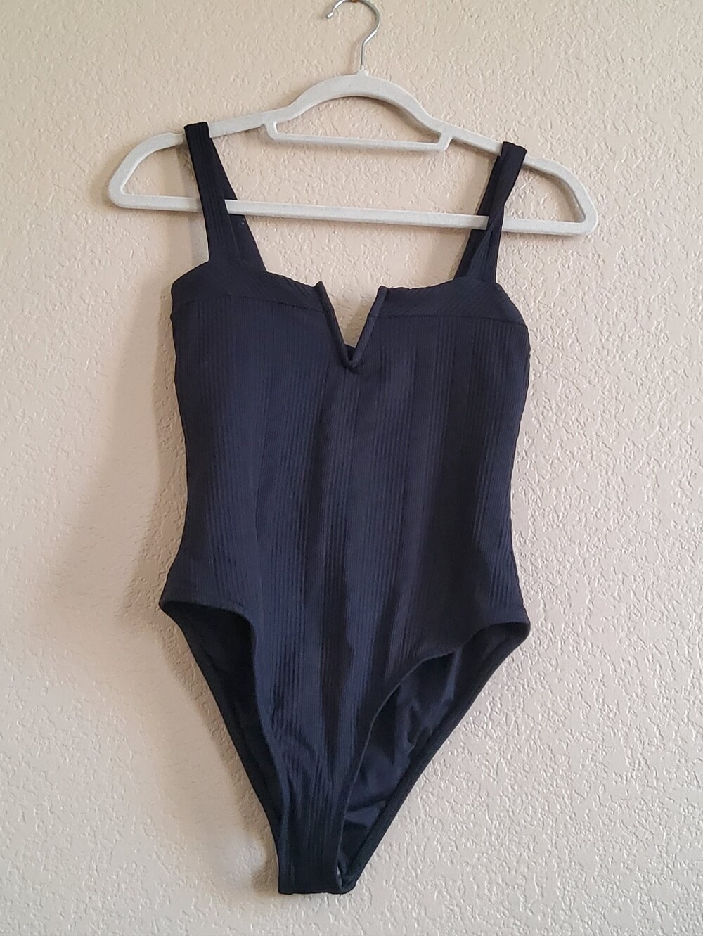 NWT L*Space Black Ribbed Cha Cha One Piece Swimsuit - 8